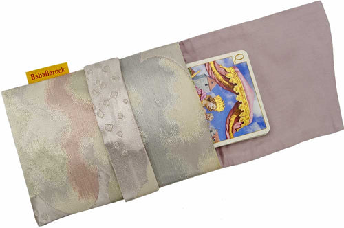 Tarot bag lined in pure silk, tarot pouch in vintage silk
