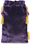 Tarot pouch in purple silk velvet, The Moon tarot bag, Tarot of Prague deck