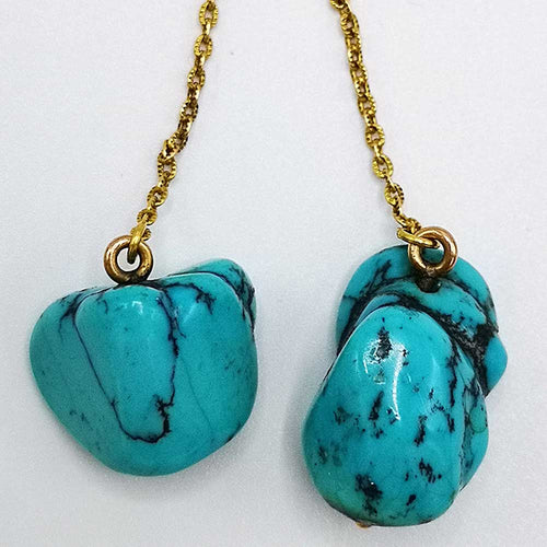 Antique earrings, vintage turquoise jewelry