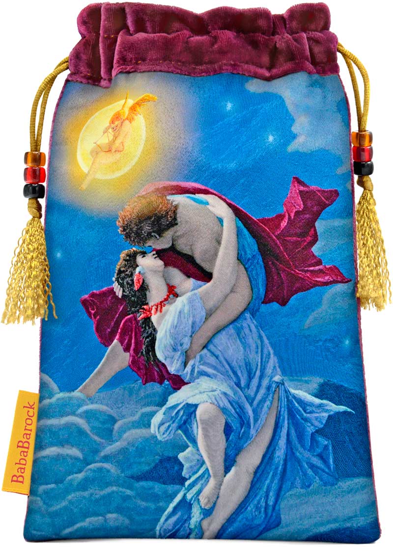 The Lovers tarot bag, Victorian Romantic Tarot velvet tarot pouch