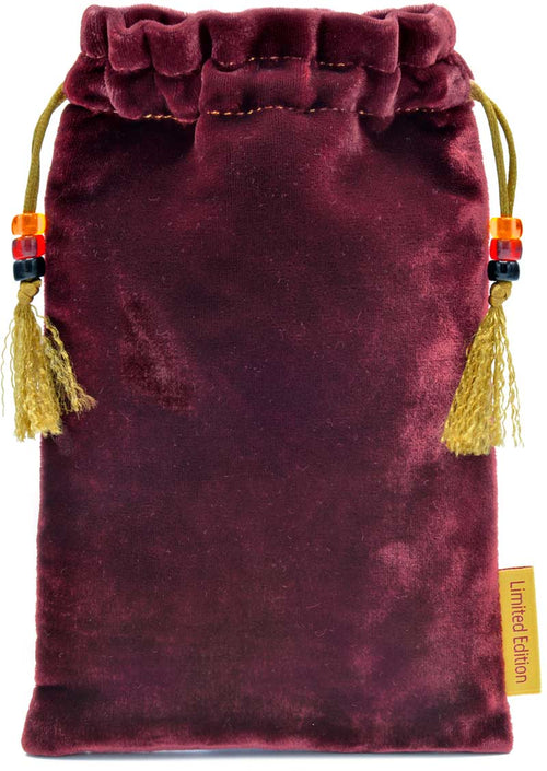 Victorian Romantic drawstring bag, The Lovers pouch in silk velvet