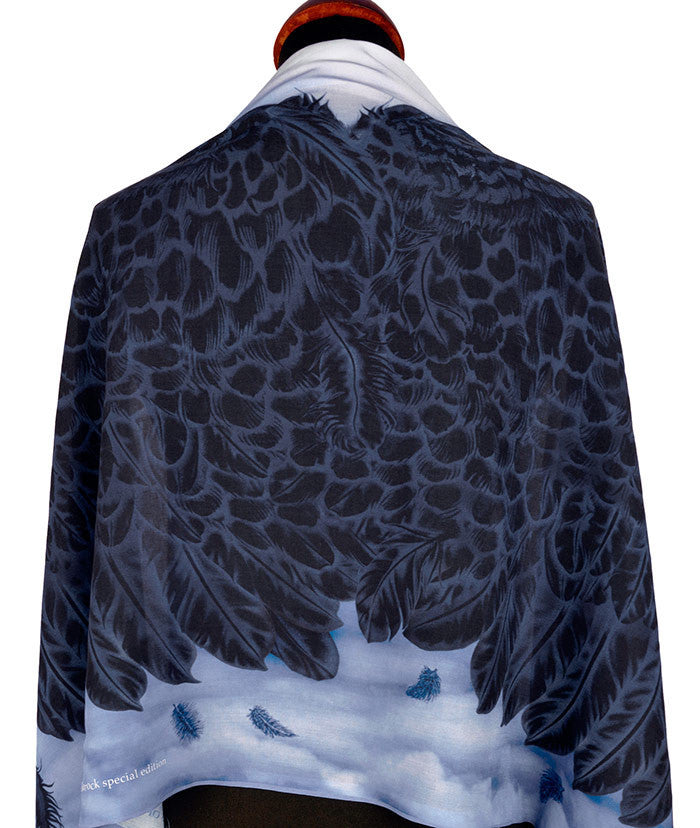Angel wing print scarf, Gothic style scarves by Baba Studio