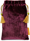 Victorian Romantic Devil tarot pouch in silk velvet, tarot drawstring bag