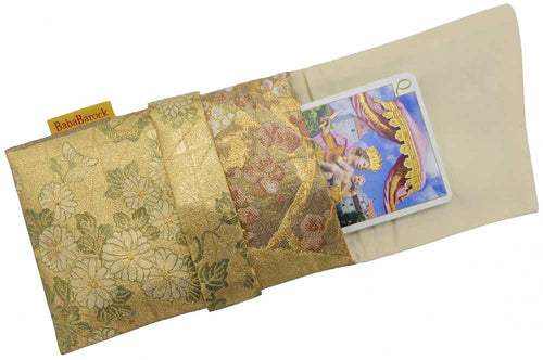 Silk lined tarot bag, foldover tarot pouch in vintage Japanese obi silk
