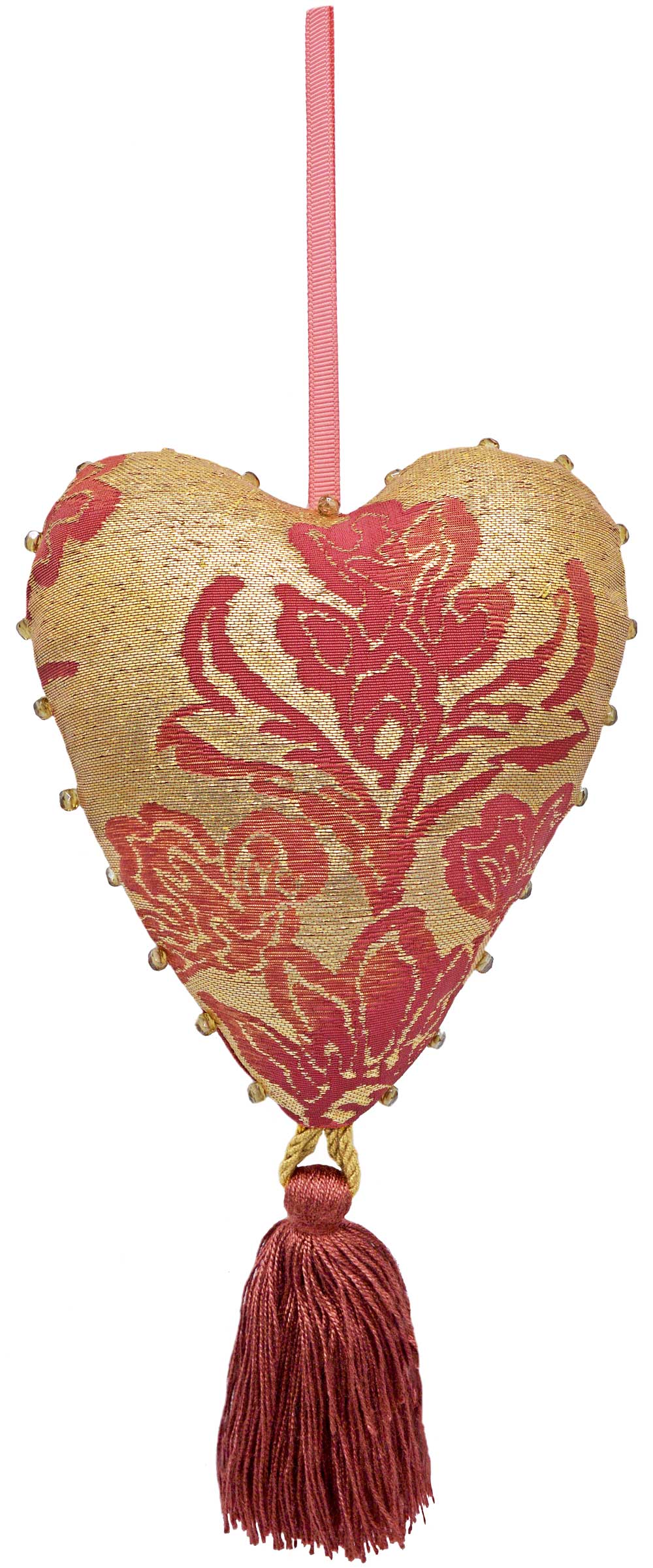 Love Heart Charm in vintage Japanese obi
