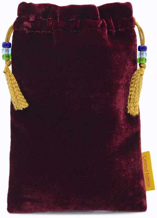 Beetle print tarot bag, silk velvet tarot pouch for storing cards, oracle decks