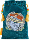 Embroidered tarot pouch, angel embroidery bag for holding tarot decks, oracle cards
