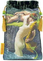 The Lovers tarot card bag, Victorian Romantic Tarot pouch, Bacchus and Mermaid print