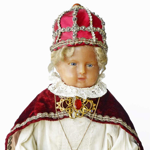 Rare Child of Prague statue, Infant of Prague wax figure