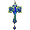Original Art Nouveau pendant in silver and green and blue enamel