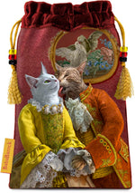 The Bohemian Cats Theatre Tarot, The Lovers - bag in wine red silk velvet. Silk lining.
