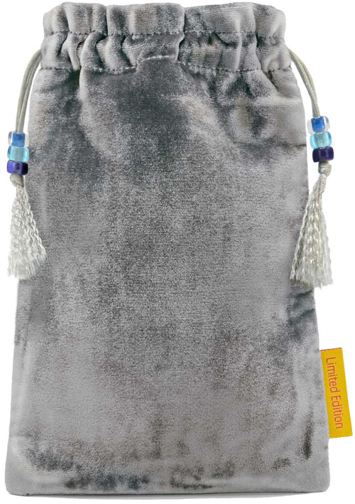 The Bohemian Cats Theatre Tarot, The Moon - bag in silver silk velvet.