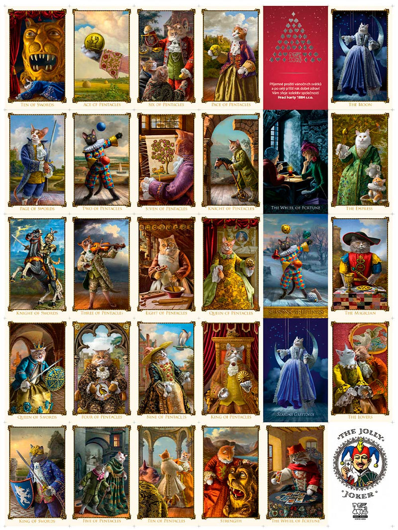 The Bohemian Cats Theatre Tarot, uncut sheets of the full large
