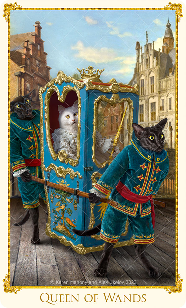 The Queen of Wands, The Bohemian Cats Theatre Tarot, a cat tarot