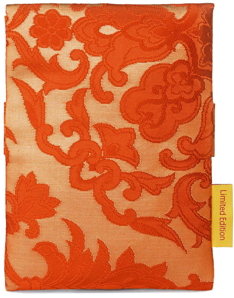Burnt Orange Metallic Brocade - Japanese vintage silk foldover pouch