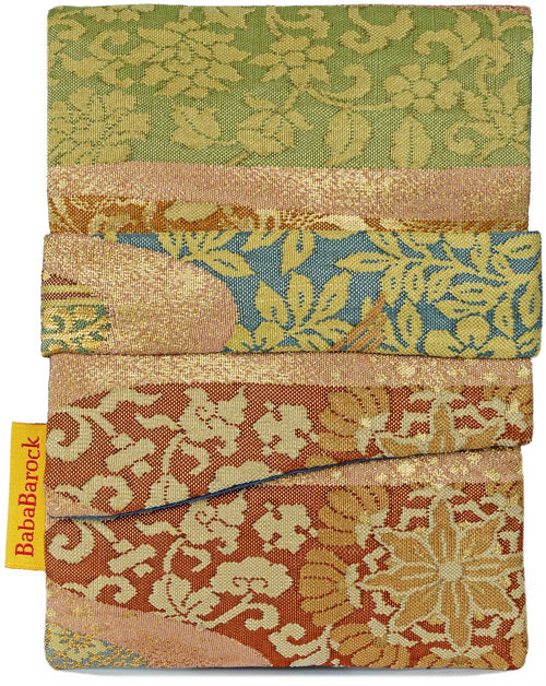 Floral Vines - Japanese vintage silk foldover pouch