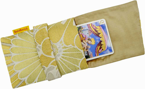 Silk tarot pouch, foldover tarot bag lined in pure silk for carrying tarot cards, oracle decks