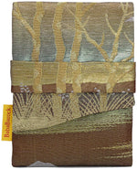 Metallic Woodlands - Japanese vintage silk foldover pouch