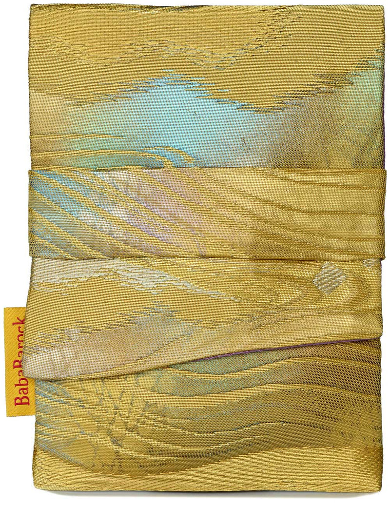 Gold Metallics & Iridescence - Japanese vintage silk foldover pouch