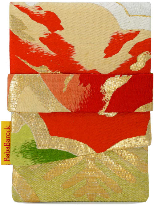 Silk tarot pouch, foldover tarot bag in vintage silk
