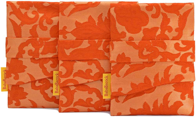 Burnt Orange Metallic Brocade - Japanese vintage silk foldover pouch