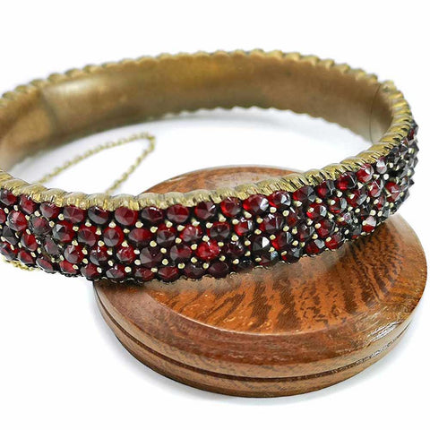 Vintage Two Row Garnet Bracelet Bangle – Boylerpf