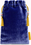 Pre-order. The Moon, Tarot of Prague - drawstring bag in blue silk velvet