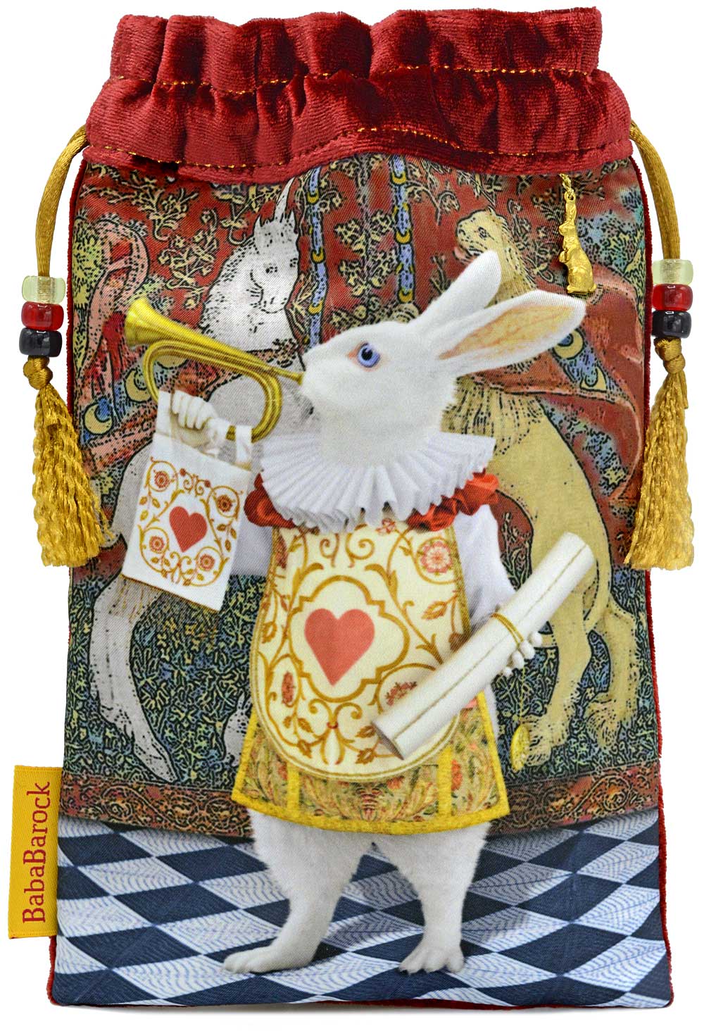 The Herald — limited edition tarot bag in rich red silk velvet ...