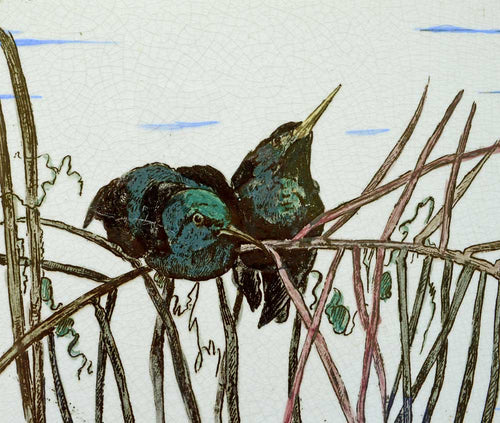 Brown Westhead Moore  Aesthetic Movement antique tile by Pierre Mallet. 