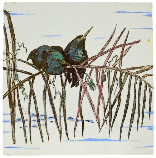 Brown Westhead Moore arts and crafts  Aesthetic Movement antique tile. 