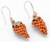 Grapevine coral earrings with silver