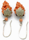 Grapevine coral earrings with silver