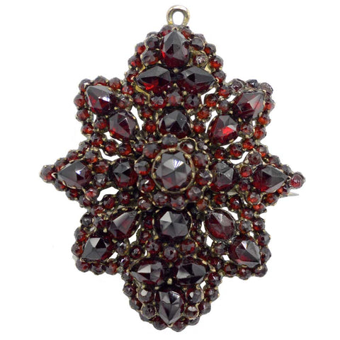 GARNET brooch, needle in Tombak shops around 1900, antique