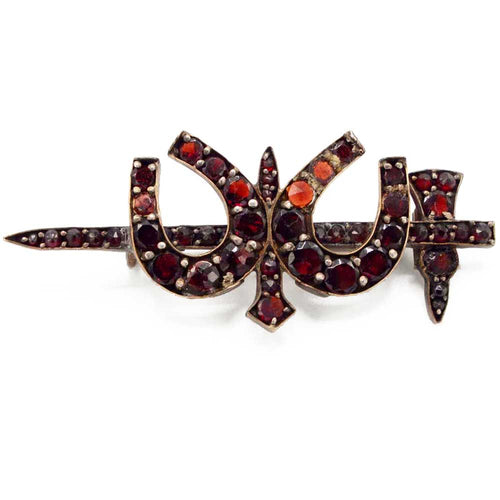Antique garnet brooch, vintage jewellery online