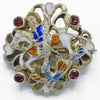 Antique Austro-Hungarian "George and The Dragon" brooch / pin. Garnets and enamelling.
