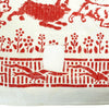 Large vintage / antique folk cotton textile cloth. Charming animal print.