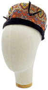 Vintage beaded, embroidered hat. Paisley pattern.