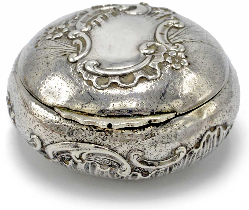 Gilded silver powder compact with puff – BabaBarock, Baba Store