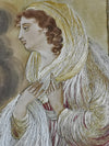 大型格鲁吉亚丝绸刺绣。玛丽和大天使加百列。