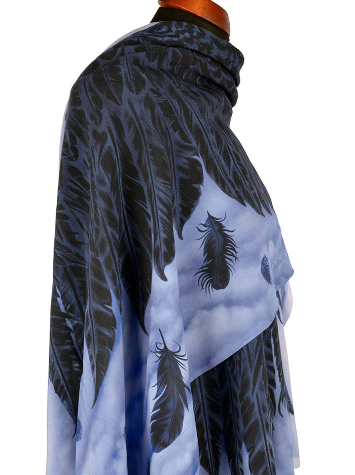 Baba Studio Gothic scarf - Wings of an Angel in black viscose