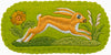 Brown hare embroidered barrette, hairslide. Handmade hair accessaory
