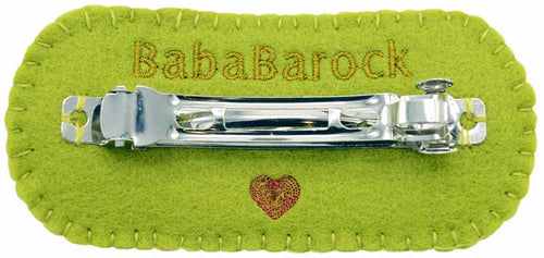 The Red Fox embroidered hair slide - green