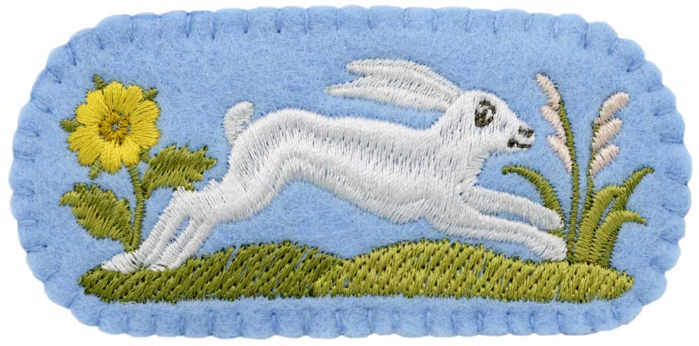 The White Rabbit embroidered hair slide - blue – BabaBarock, Baba Store