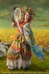 Celtic Dances, pure silk-satin scarf/wrap. - Baba Store - 7