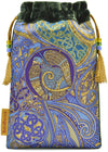 Celtic tarot bag in green silk velvet, drawstring tarot pouch - limited edition by Baba Studio / BabaBarock