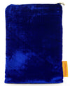 La Lune silk velvet embroidered pouch - cobalt blue version