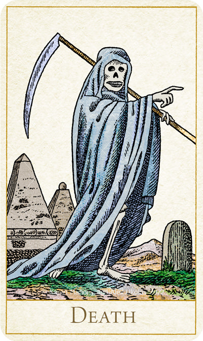 Death card from fortune-telling deck from Baba Studio / BabaBarock - based on antique oracle deck