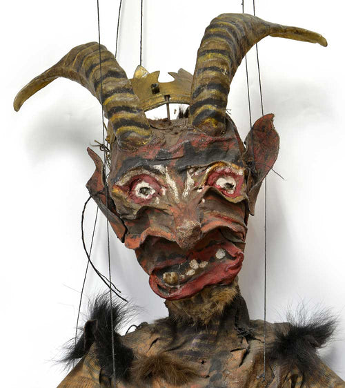 Antique Czech Devil King puppet