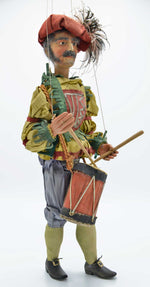 Antique carved Czech drummer/soldier puppet