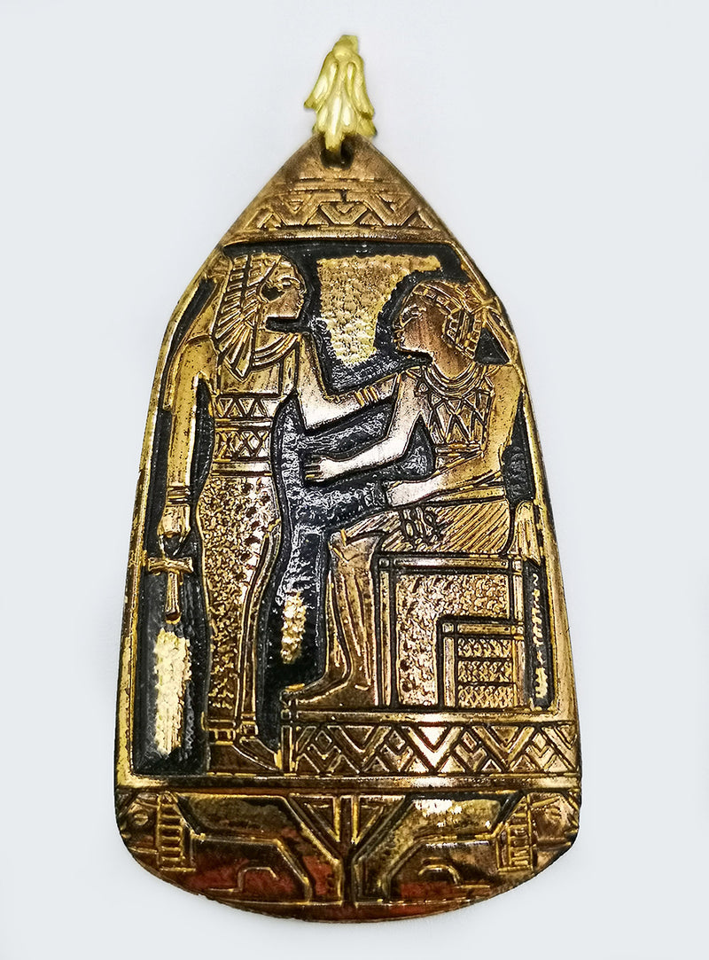 egyptian revival, max neiger, czech glass, pendant